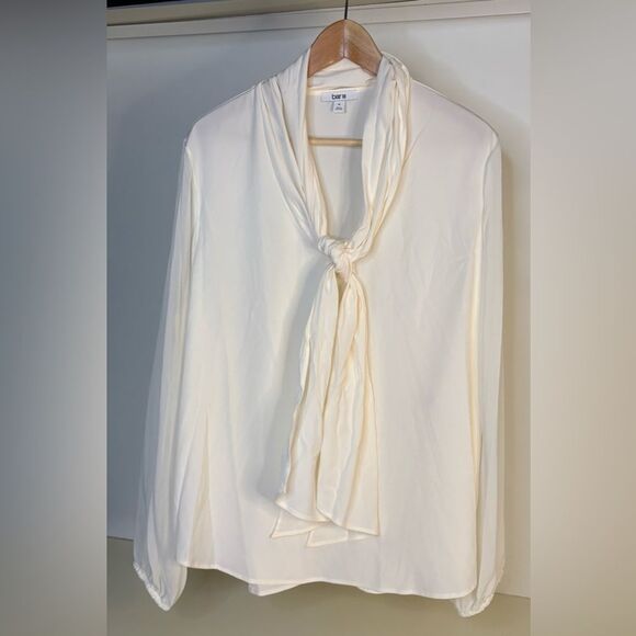 NWT Bar III Cream front Tie Blouse XL - Picture 2 of 4